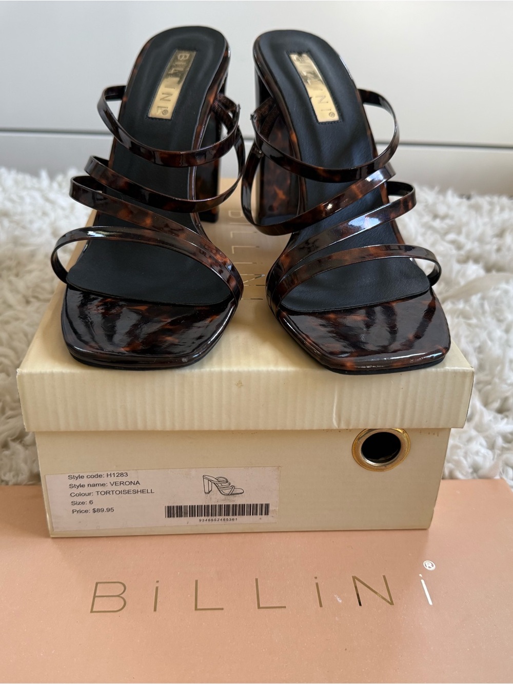 Billini Tortoiseshell Strappy High Heel Sandals